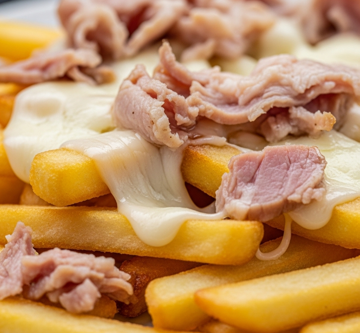 Patatine fritte con scamorza e porchetta di Ariccia IGP
