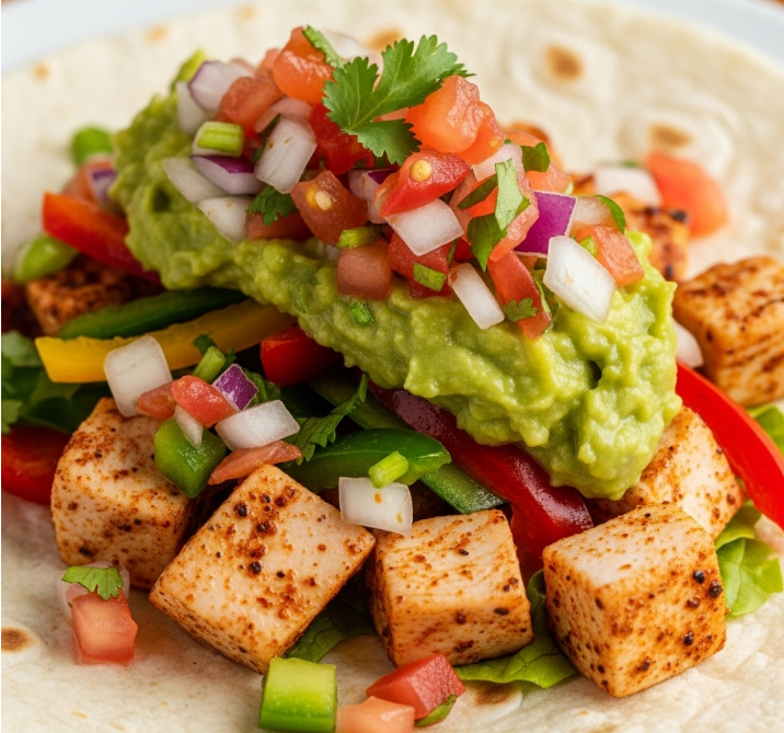 Chalupita, Tortilla con Verduritas, Pollito, Guacamole, Pico de Gallo